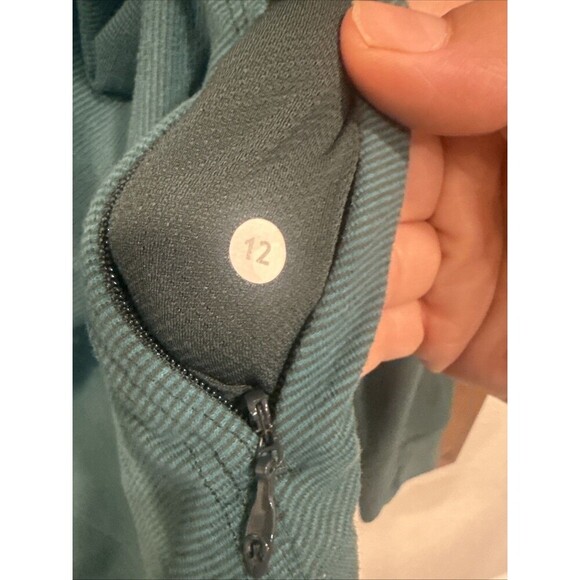Lululemon Kanto Catch Me 1/2 ZipWee Stripe Forage Teal Dark Fuel Sz 12 - Picture 5 of 5